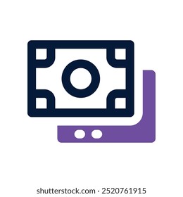 money icon. vector dual tone icon for your website, mobile, presentation, and logo design.