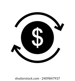 Money icon vector. Exchange illustration sign. Finance symbol. Dollar logo.