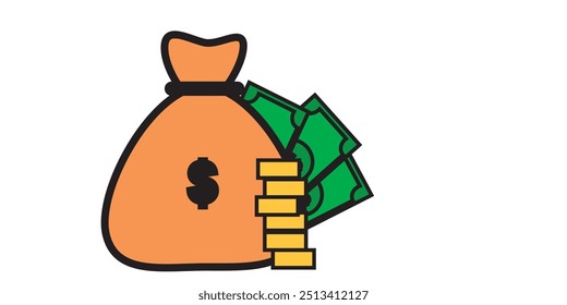 Icono de dinero, Vector, icono plano