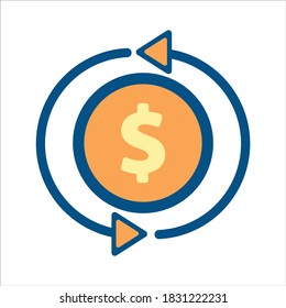 vector de icono de dinero. concepto vectorial de icono de estilo de diseño plano