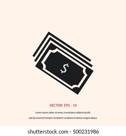 money icon vector, flat design best vector icon