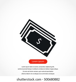 money icon vector, flat design best vector icon