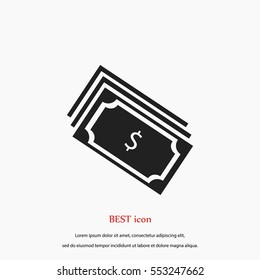 money icon vector, flat design best vector icon