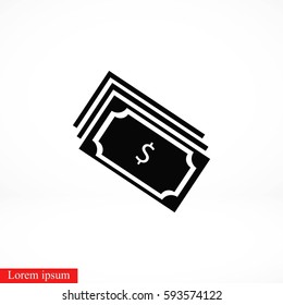 money icon vector, flat design best vector icon