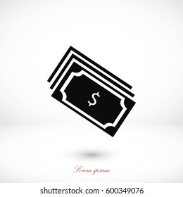 money icon vector, flat design best vector icon