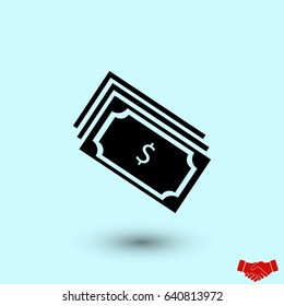 money icon vector, flat design best vector icon
