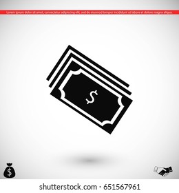 money icon vector, flat design best vector icon