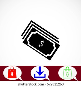 money icon vector, flat design best vector icon