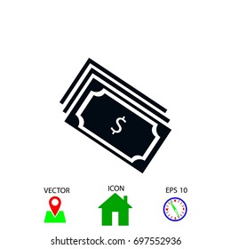 money icon vector, flat design best vector icon