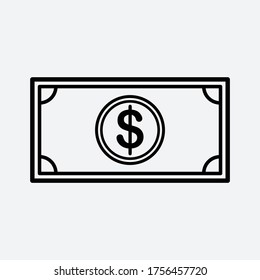 Money icon vector flat style illustration