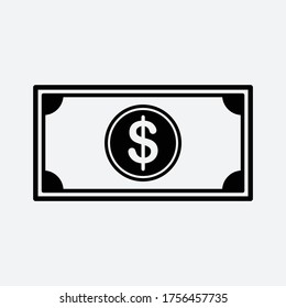 Money icon vector flat style illustration