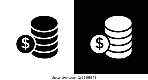Money icon Vector in flat style. Collection silhouettes