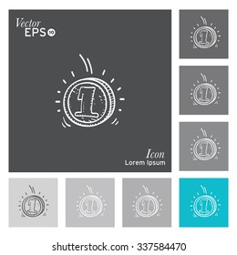 Money icon - vector, illustration.