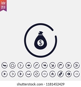 money icon vector illustration. arrow icons set