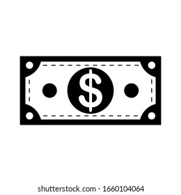 money icon. vector illustration dollar on white background.