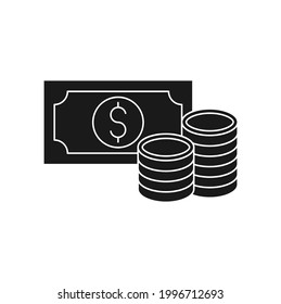 Money icon Vector Illustration. Dollar Money icon vector design concept for Payment, Finance, Currency and Trading Business. Money cash vector icon flat design for website, symbol, icon, sign, App UI