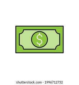 Money icon Vector Illustration. Dollar Money icon vector design concept for Payment, Finance, Currency and Trading Business. Money cash vector icon flat design for website, symbol, icon, sign, App UI
