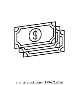 Money icon Vector Illustration. Dollar Money icon vector design concept for Payment, Finance, Currency and Trading Business. Money cash vector icon flat design for website, symbol, icon, sign, App UI
