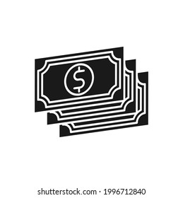 Money Icon Vektorgrafik. Dollar Money Symbol Vektordesign Konzept für Payment, Finance, Currency und Trading Business. Geld-Bargeld-Vektorsymbol flaches Design für Website, Symbol, Symbol, Zeichen, App-Benutzeroberfläche