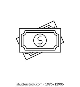 Money icon Vector Illustration. Dollar Money icon vector design concept for Payment, Finance, Currency and Trading Business. Money cash vector icon flat design for website, symbol, icon, sign, App UI