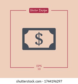 Money Icon. Vector illustration EPS 10.