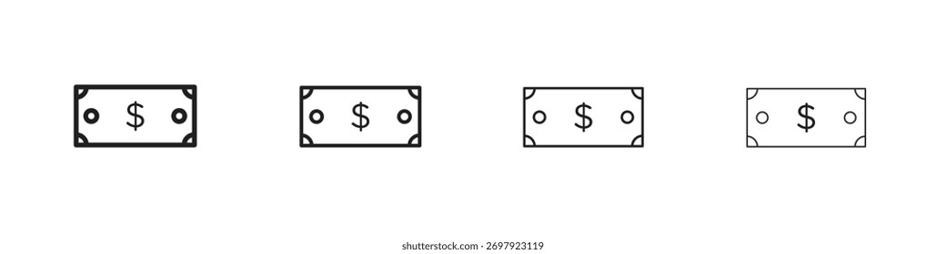 Icono de dinero Ilustración vectorial. Vector editable EPS 10.