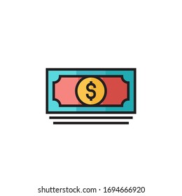 money icon vector illustration filled outline style design. isolated on white background
