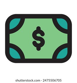 Money icon, vector illustration, filled style, best used for web