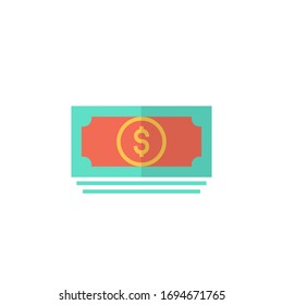 Icono de dinero, ilustración de estilo plano. aislado sobre fondo blanco