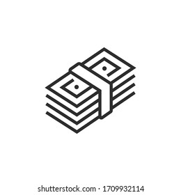 Icono de dinero Ilustración vectorial plana