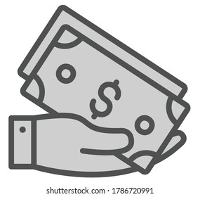 Diseño plano de la ilustración del vector del icono del dinero
