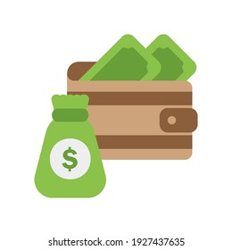 Icono de dinero en un estilo plano sobre marketing y crecimiento para cualquier proyecto, uso para presentación de aplicaciones móviles en sitios web