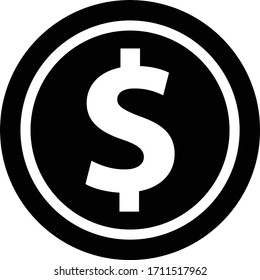 Ilustración de vectores de icono de dinero aislada