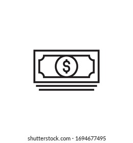 money icon vector illustration line style design. isolated on white background