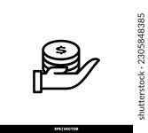 Money icon vector illustration logo template for many purpose. Isolated on white background.