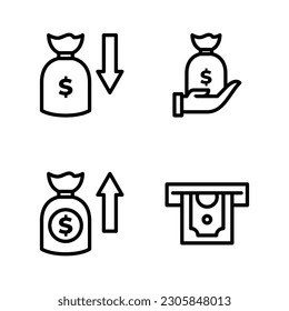 Plantilla del logotipo de la ilustración del vector del icono del dinero para muchos fines. Aislado sobre fondo blanco.