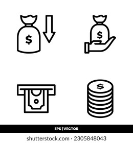 Money icon vector illustration logo template for many purpose. Isolated on white background.
