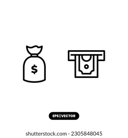 Money icon vector illustration logo template for many purpose. Isolated on white background.