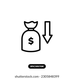 Money icon vector illustration logo template for many purpose. Isolated on white background.