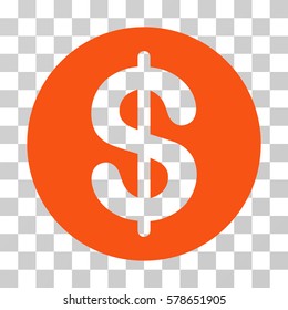 Money icon. Vector illustration style is flat iconic symbol, orange color, transparent background. Designed for web and software interfaces.
