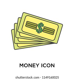 Money icon vector isolated on white background for your web and mobile app design, Money logo concept