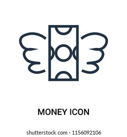 Money icon vector isolated on white background, Money transparent sign , outline thin symbols or linear logo design