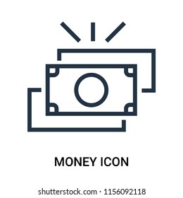 Money icon vector isolated on white background, Money transparent sign , outline thin symbols or linear logo design
