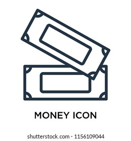 Money icon vector isolated on white background, Money transparent sign , linear pictogram or outline logo design in lined style
