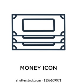 Money icon vector isolated on white background, Money transparent sign , linear pictogram or outline logo design in lined style