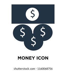Money icon vector isolated on white background, Money transparent sign