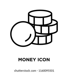 Money icon vector isolated on white background, Money transparent sign , line symbol or linear element design in outline style