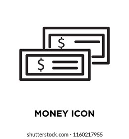 Money icon vector isolated on white background, Money transparent sign , linear symbol and stroke design elements in outline style