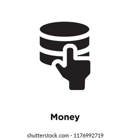 Money icon vector isolated on white background, logo concept of Money sign on transparent background, filled black symbol