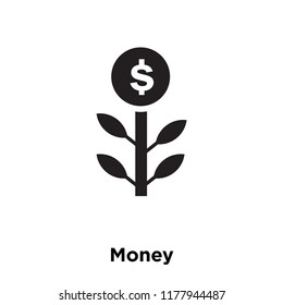 Money icon vector isolated on white background, logo concept of Money sign on transparent background, filled black symbol